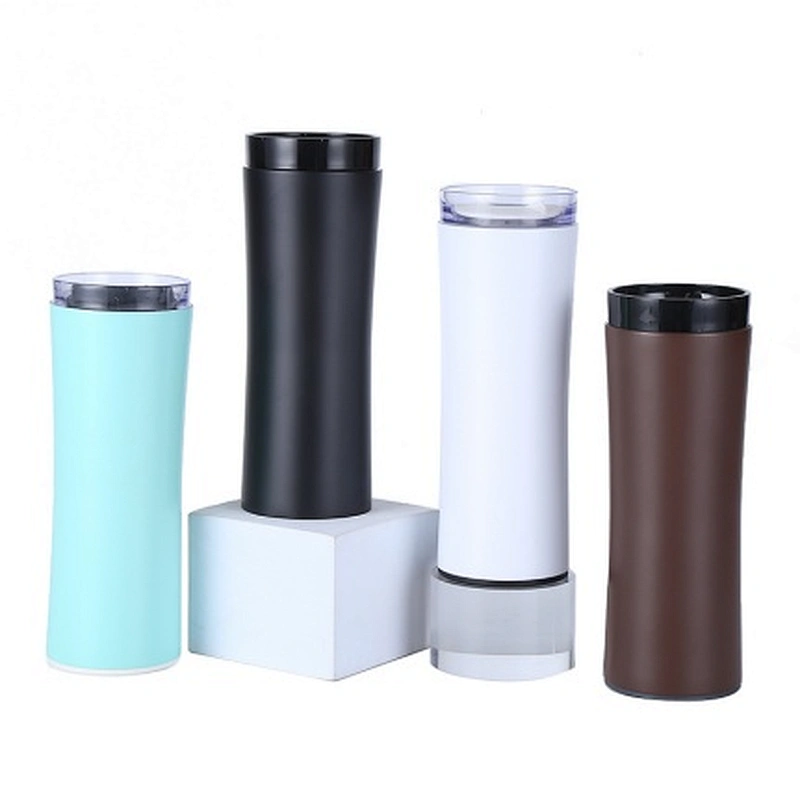 450 ML double wall stainless steel vacuum thermal mug with 360 degree push button lid